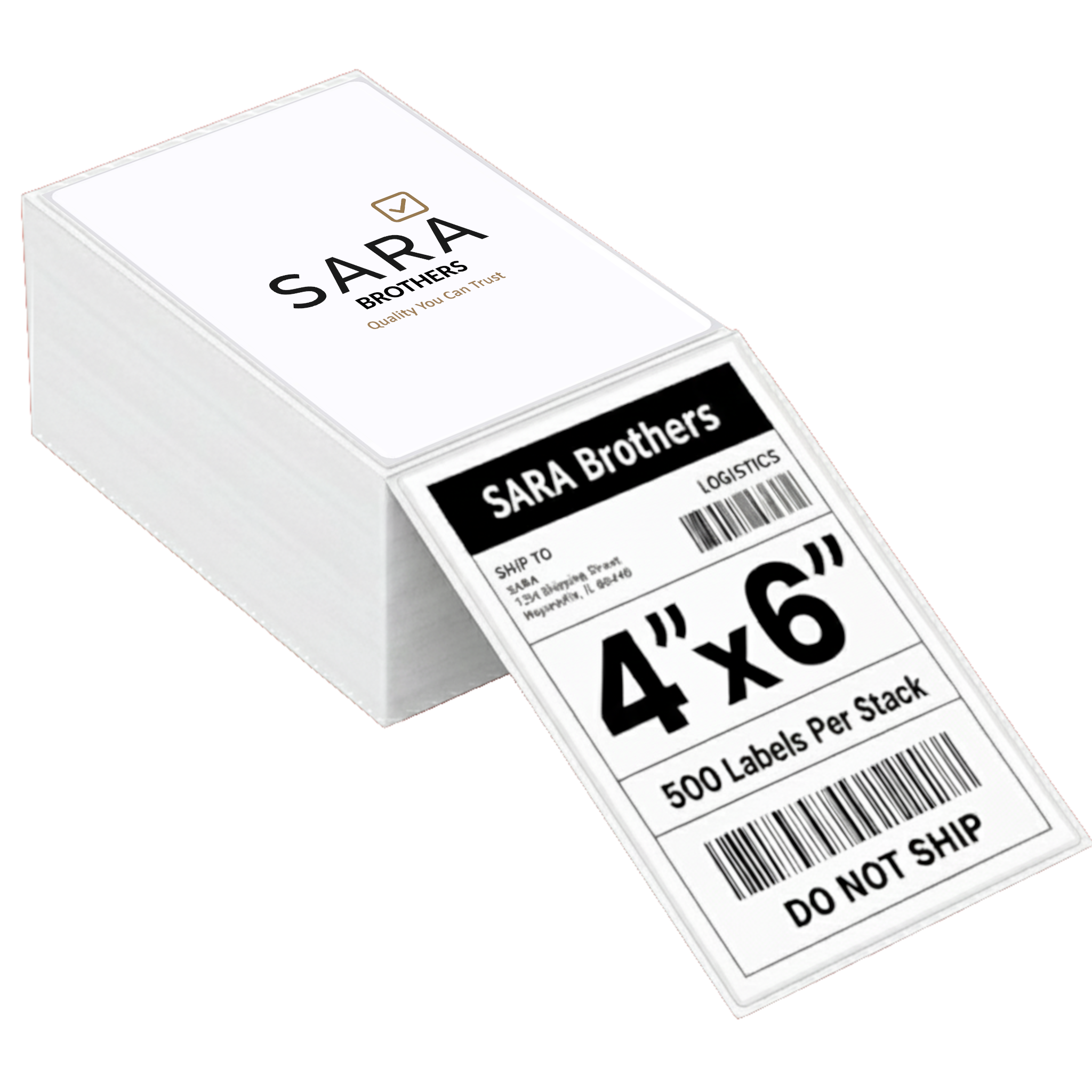 SARA Brothers fanfold shipping label stack